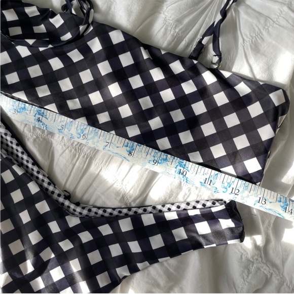 Bikini Bandeau Set Gingham Picnic Reversible - Picture 4 of 7